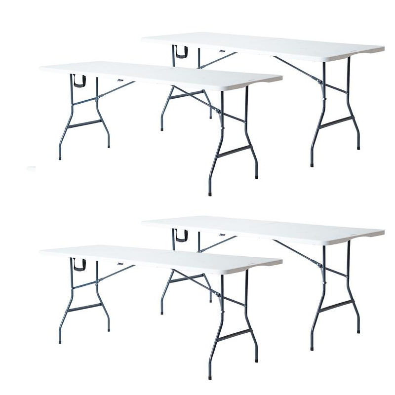 Dos mesas plegables blancas de 180 cm, portátiles: ¡Liquidación!