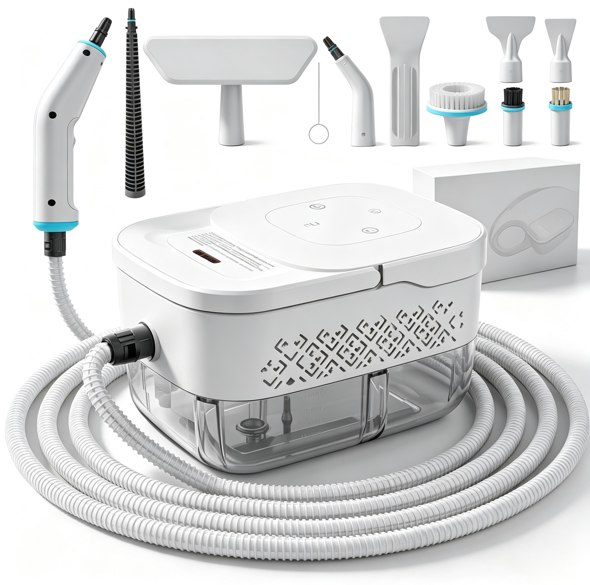 Limpiador a vapor portátil de 2500 W, potente limpiador doméstico con 6 velocidades y 3 cabezales de cepillo, ideal para limpiar muebles de cocina y baños, con una temperatura máxima de 104 °C (229 °F).