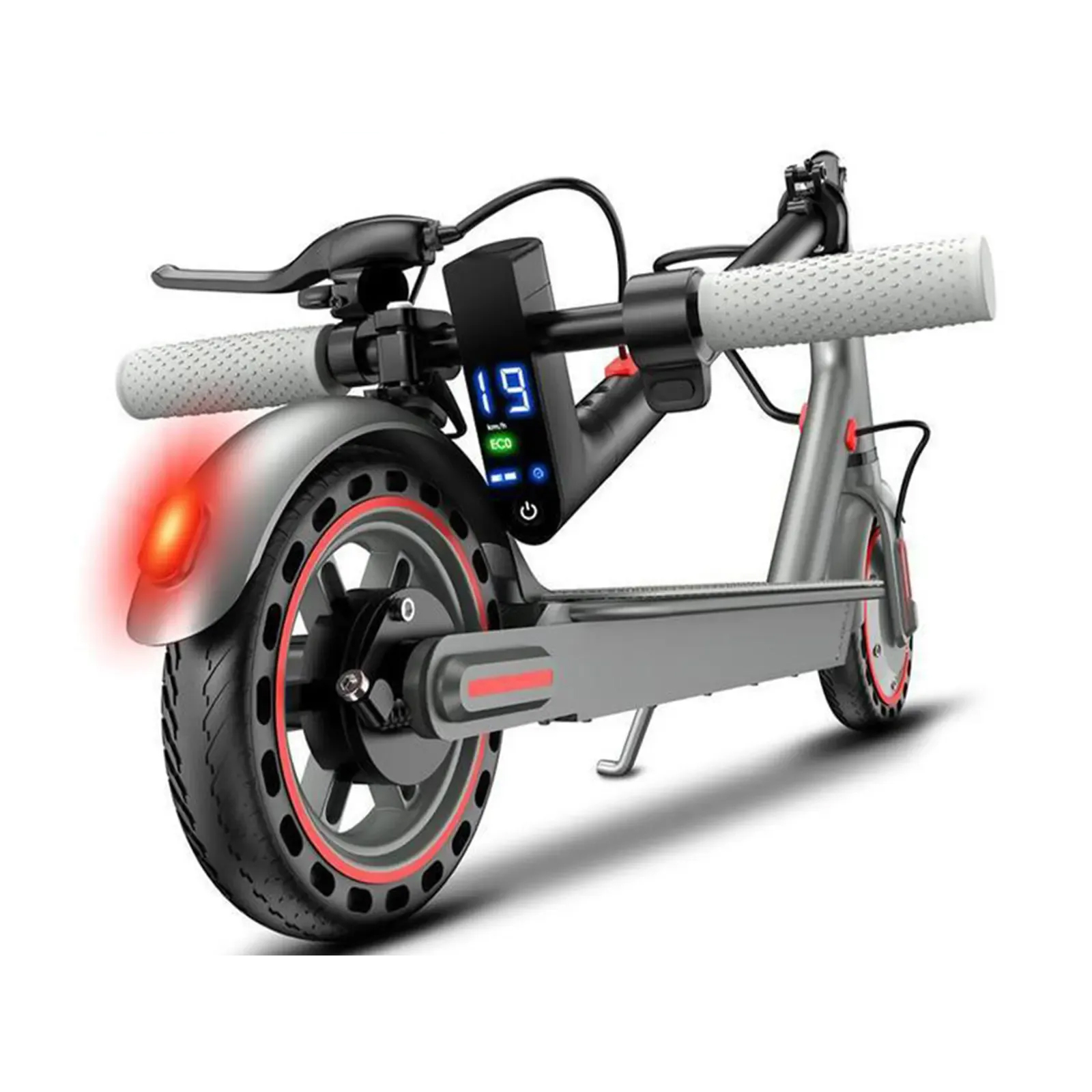 Patinete eléctrico: neumáticos macizos de 8,5 pulgadas, motor de 350 vatios, velocidad máxima de hasta 30 km/h, gran autonomía, patinete portátil para desplazamientos urbanos, tamaño adulto, equipado con doble freno, controlable mediante aplicación.