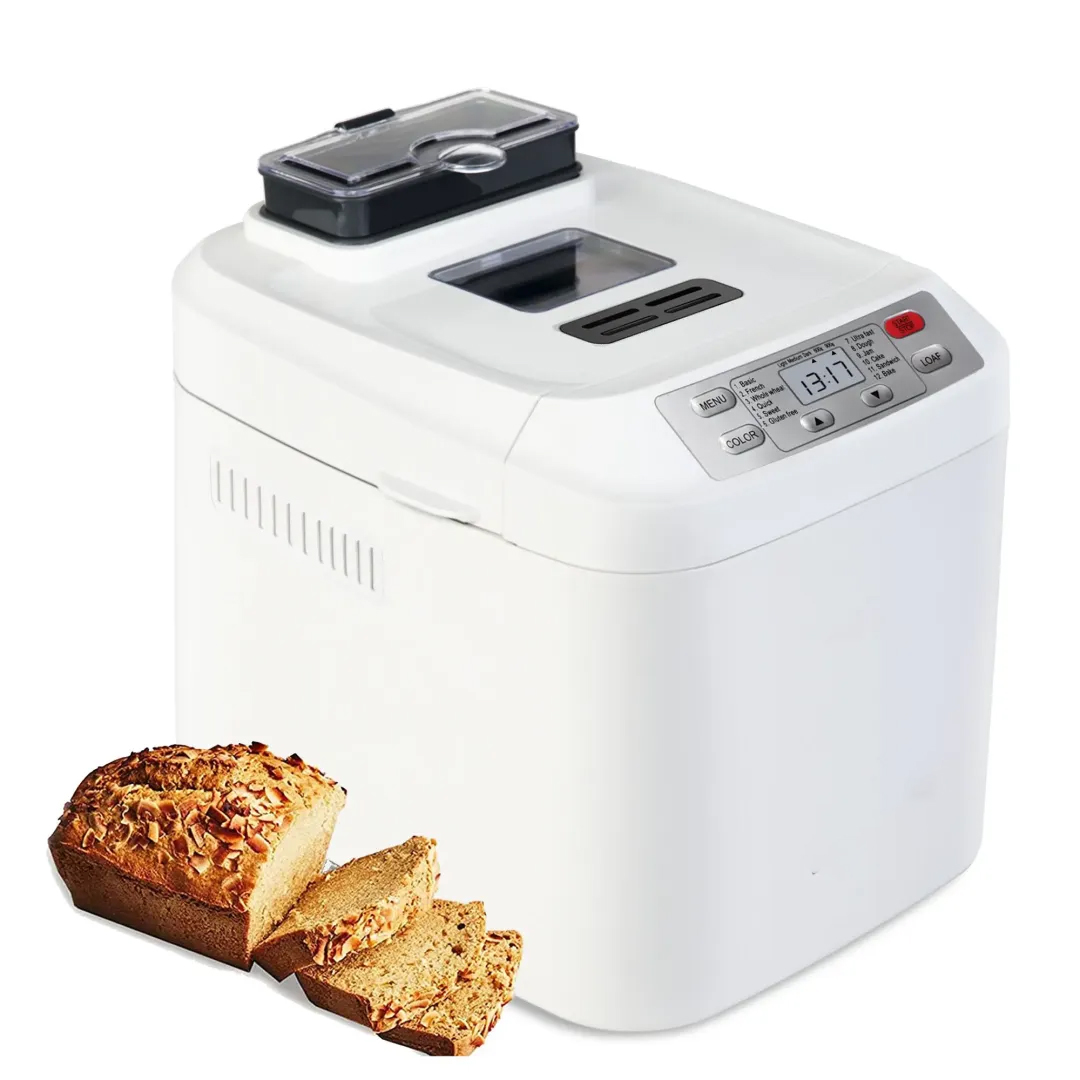Panificadora automática de 2 libras - 12 en 1 con dispensador de nueces