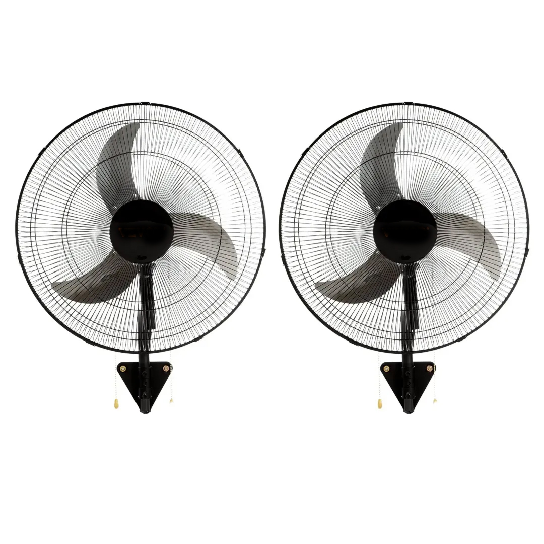 Ventilador de pared oscilante, 3 velocidades, potente flujo de aire (máximo 4650 CFM), ventilador de pared de grado industrial; adecuado para almacenes y hogares: 2 ventiladores de 18 pulgadas (negros).