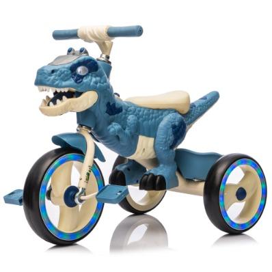 Kids Ride On Dinosaur Tricycle with Lights & Storage
