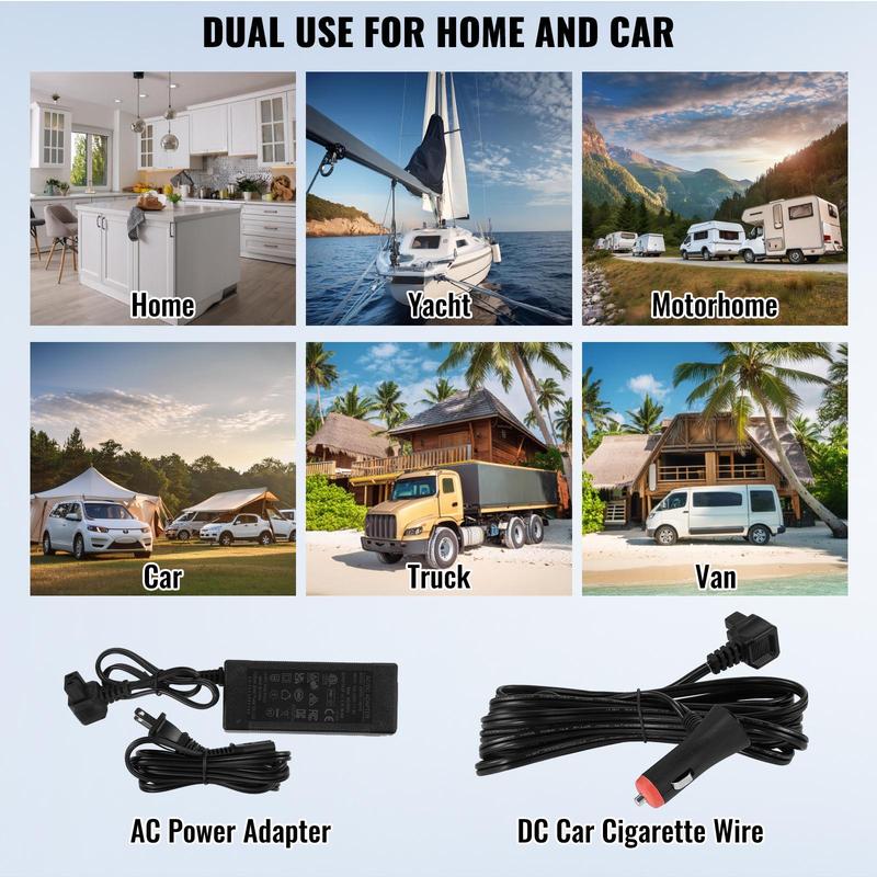 Esta nevera portátil (disponible en capacidades de 23 L, 35 L y 50 L) es compatible con alimentación de 12 V/24 V CC y 110-240 V CA. Con un rango de temperatura de -20 °C a 20 °C (-4 °F a 68 °F), ruedas y dos cestas, es una opción ideal para autocaravanas