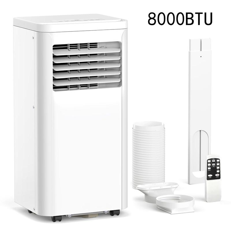 Climatiseur portable pour pièces jusqu'à 450 pieds carrés : unité mobile silencieuse 4-en-1 avec fonctions de déshumidification et de ventilation, télécommande, mode nuit et minuterie de 24 heures.