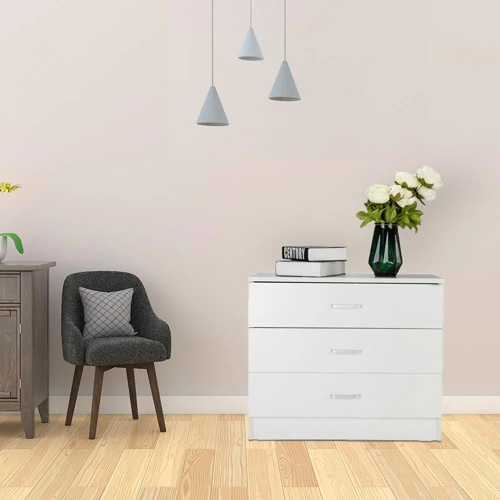 Karl Home White 4 Drawer Dresser for Bedroom and Nursery