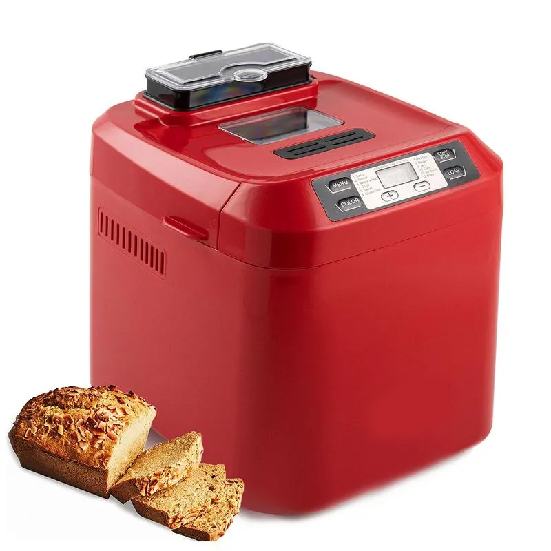 Panificadora automática de 2 libras - 12 en 1 con dispensador de nueces
