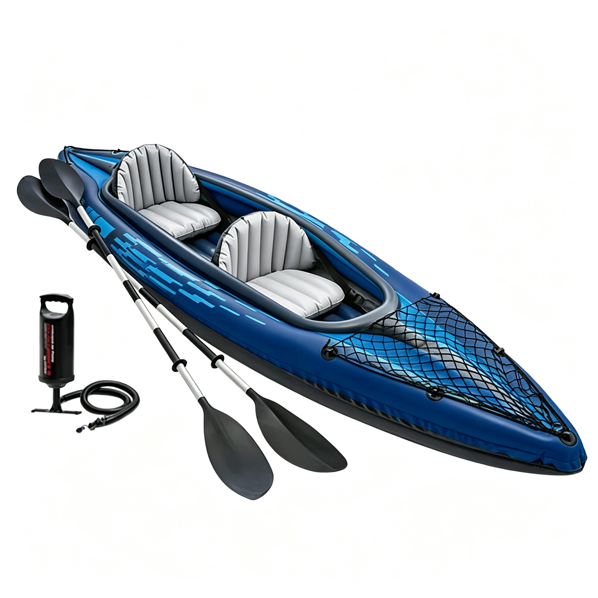 Kayak hinchable K2 con dos remos - 351 x 76 x 38 cm