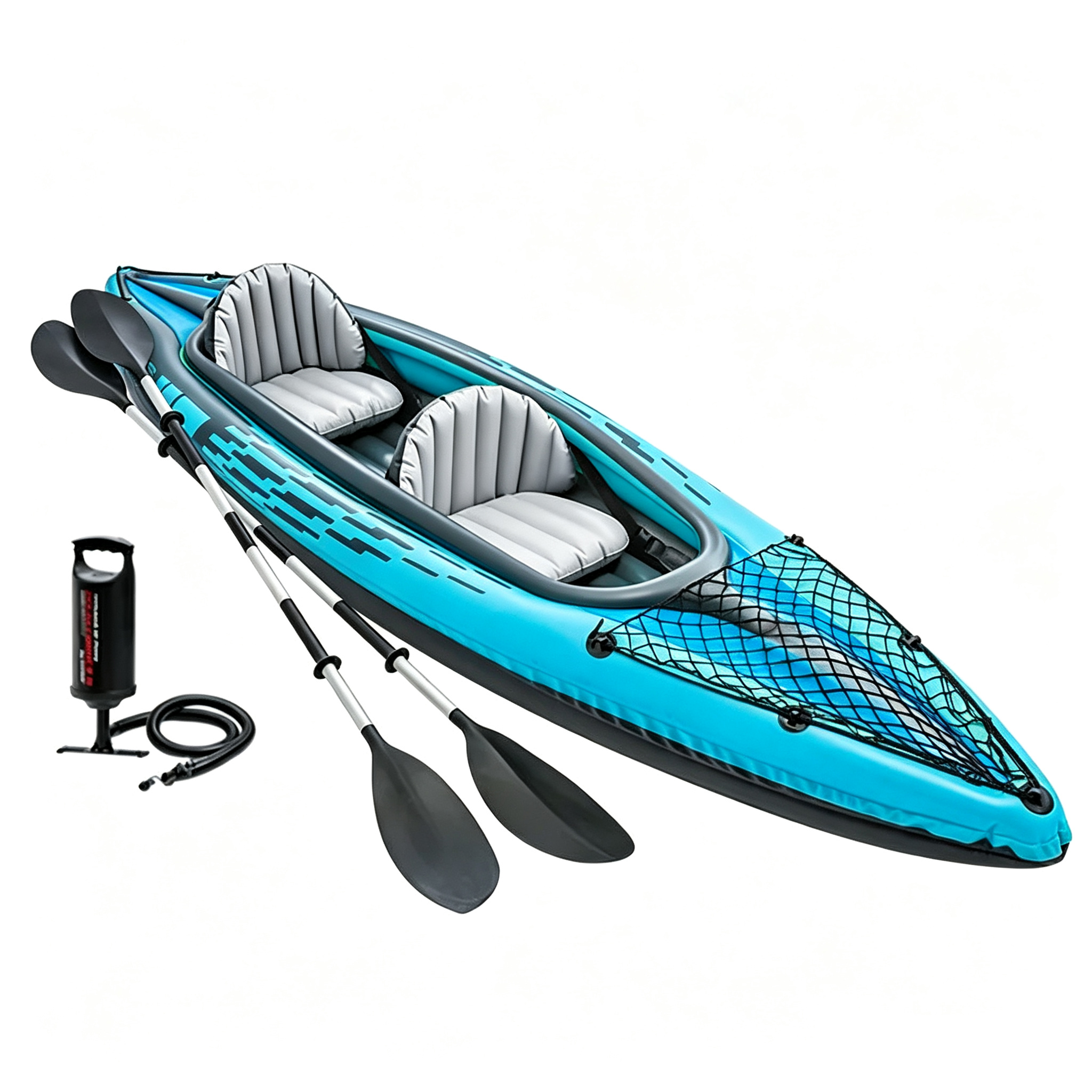 Kayak hinchable K2 con dos remos - 351 x 76 x 38 cm