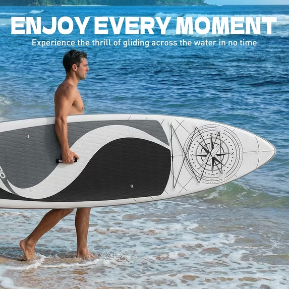 Tabla de paddle surf con todo el equipo incluido, tabla inflable para principiantes y familias, 323 x 83 x 15 cm, tabla SUP estable, capacidad de carga hasta 200 kg, cubierta de EVA antideslizante para adultos