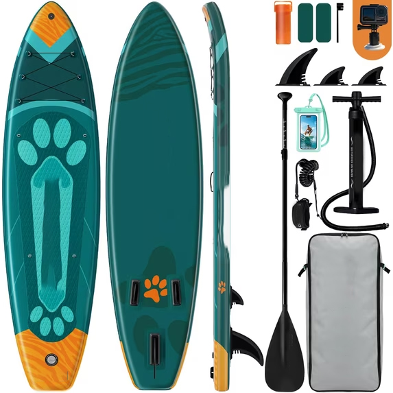 Tabla de paddle surf con todo el equipo incluido, tabla inflable para principiantes y familias, 323 x 83 x 15 cm, tabla SUP estable, capacidad de carga hasta 200 kg, cubierta de EVA antideslizante para adultos