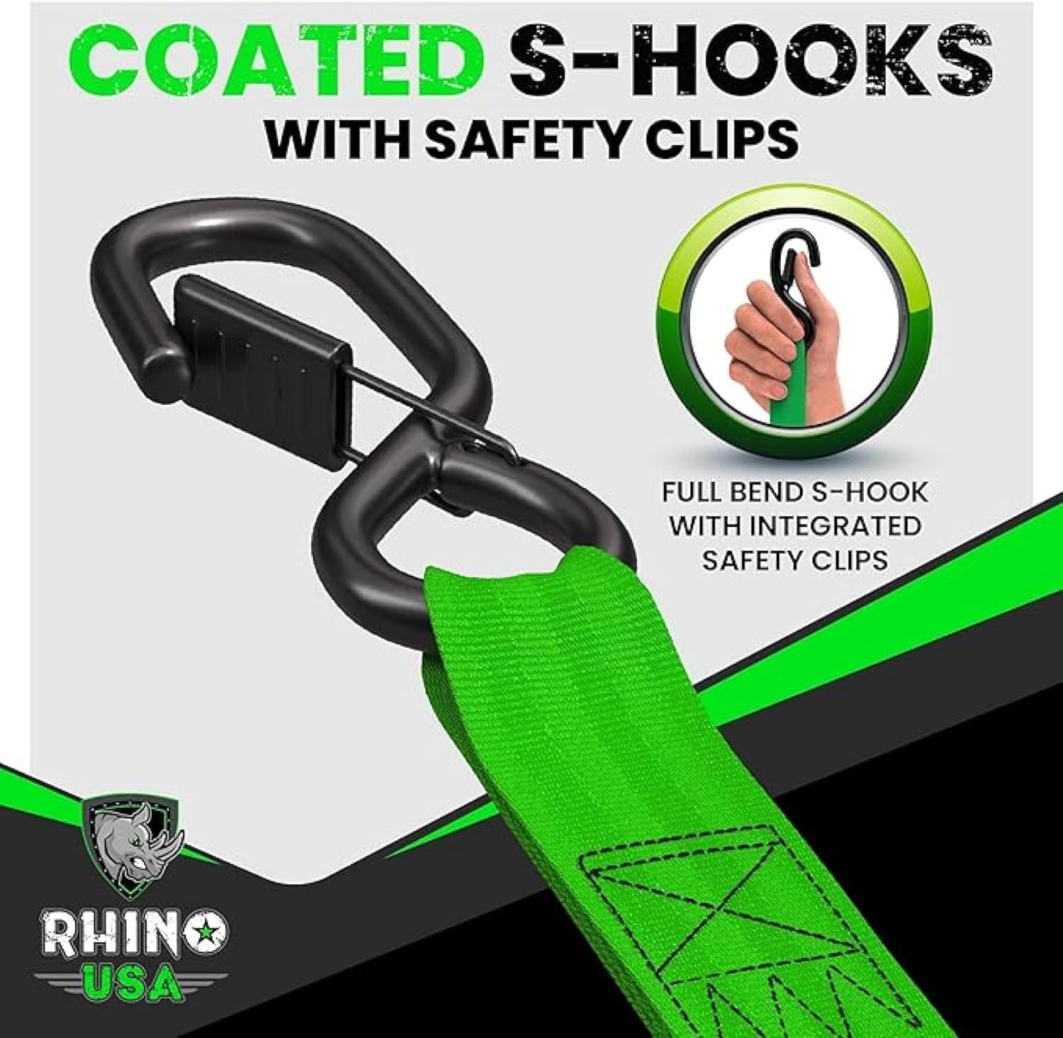 Correas de trinquete retráctiles automáticas (paquete de 2) - 2,5 cm x 3 metros (resistencia a la rotura: 549 kg) - Correas de sujeción retráctiles automáticas de alta resistencia para camiones, remolques, motocicletas, etc.