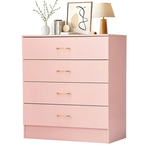 Karl Home White 4 Drawer Dresser for Bedroom and Nursery