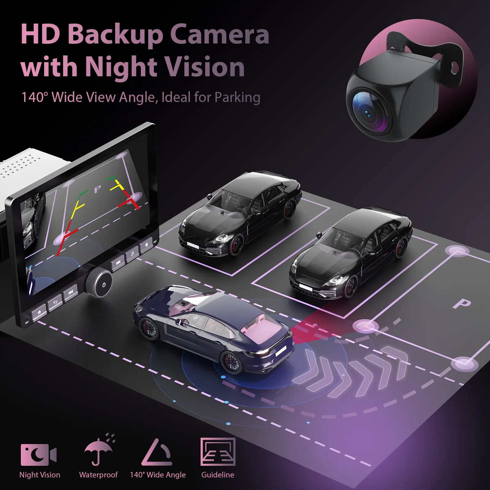 Autorradio Android 13 de 10.1", Pantalla giratoria 360°, Mejora de sonido DSP, Botones físicos, Pantalla táctil IPS, CarPlay, Android Auto, Radio FM/AM, Navegación GPS, 2 GB RAM + 64 GB de almacenamiento, Bluetooth, Pantalla dividida — SummerVibes