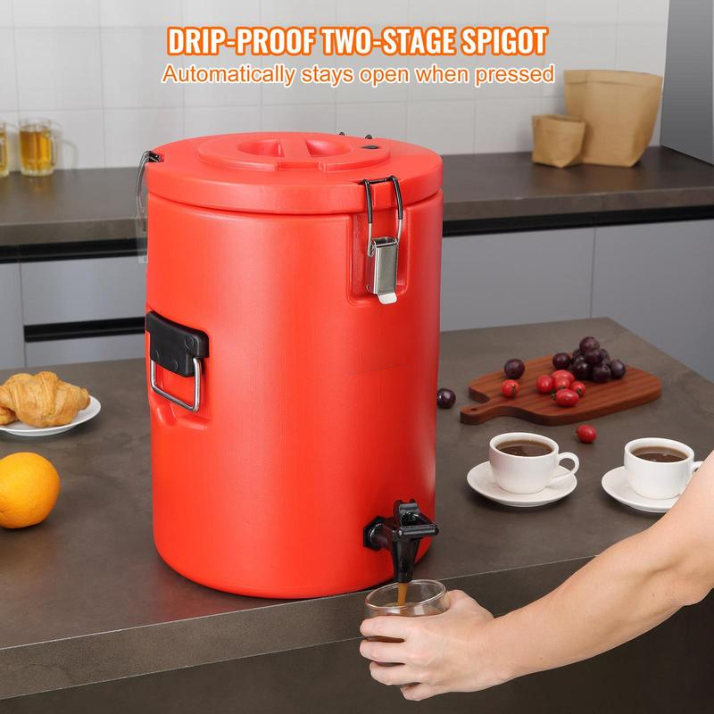 Dispensador de bebidas aislado de acero inoxidable, 4,5 galones / 17,2 l