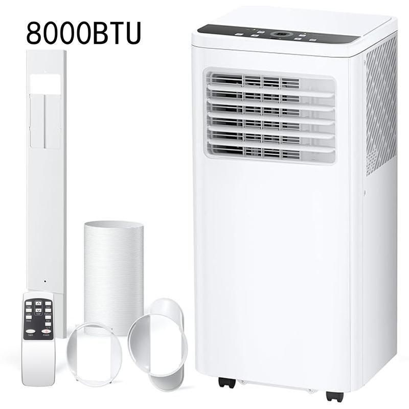 Climatiseur portable pour pièces jusqu'à 450 pieds carrés : unité mobile silencieuse 4-en-1 avec fonctions de déshumidification et de ventilation, télécommande, mode nuit et minuterie de 24 heures.