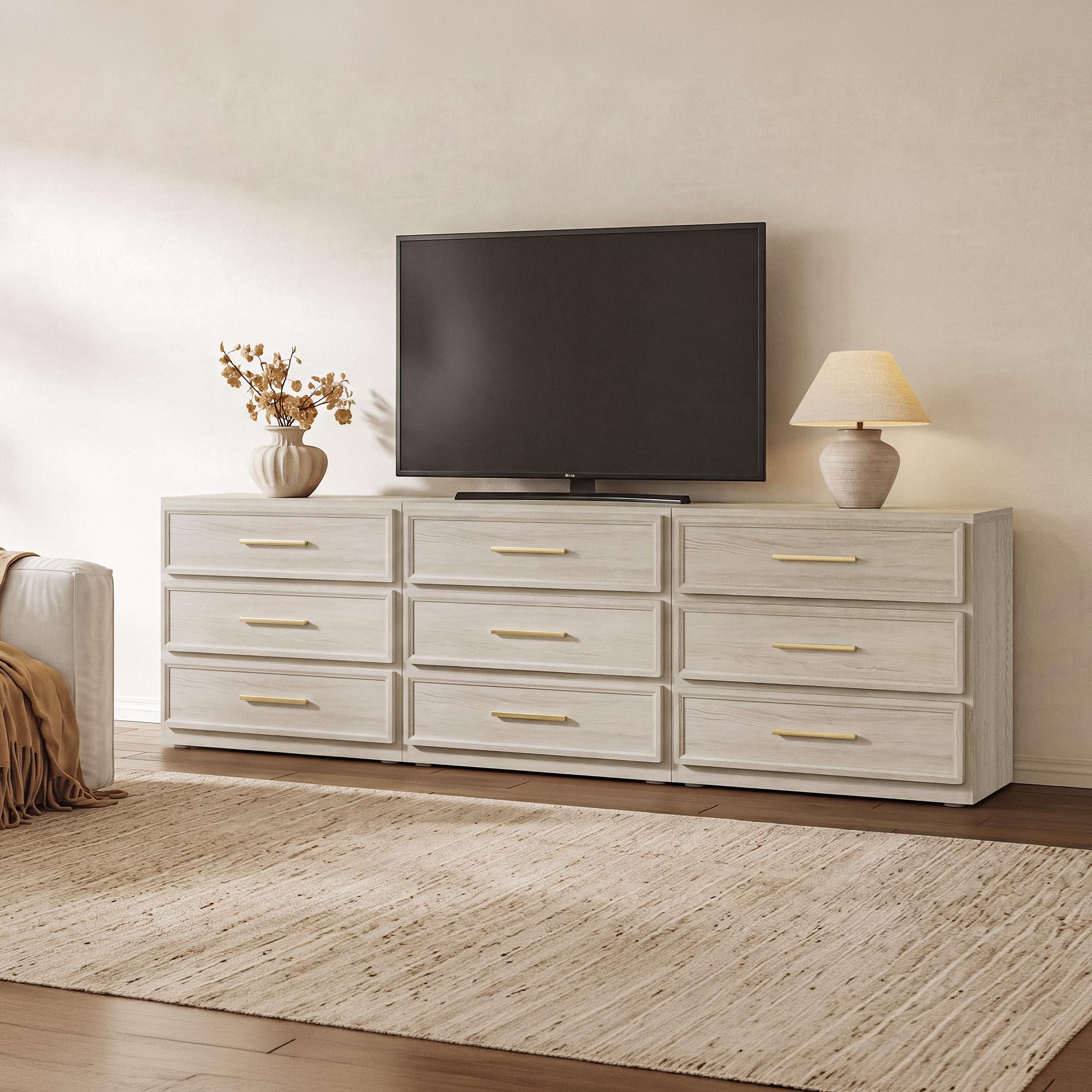 「SohoChic」SICOTAS Night Stand Oversized Extra Large Nightstand Tall Bedside Side Table with 3 Drawers with Storage Modern End Table with Golden Handles Night Stands for Bedroom Sofa Couch Office,dorm essentials,home decor