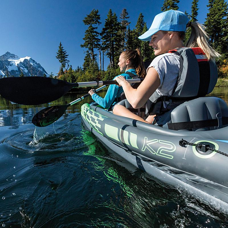 Kayak hinchable K2 con dos remos - 351 x 76 x 38 cm