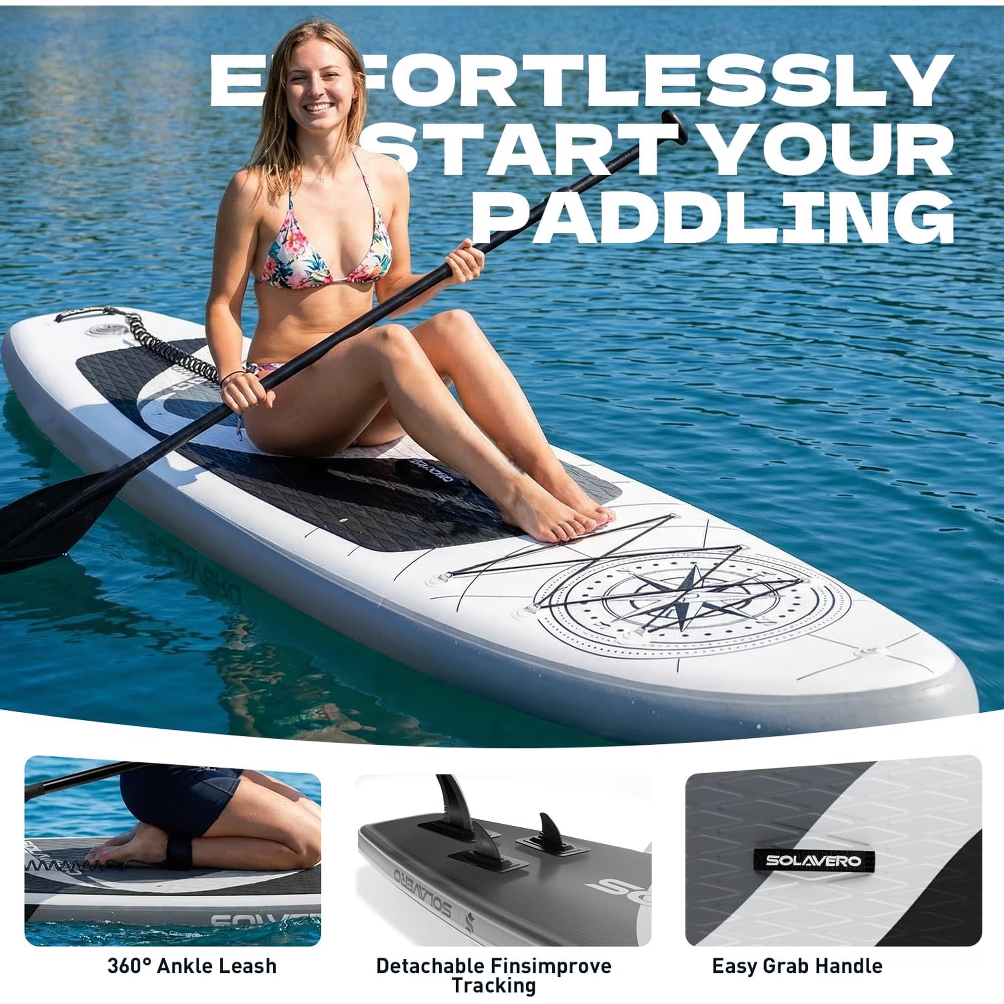 Tabla de paddle surf con todo el equipo incluido, tabla inflable para principiantes y familias, 323 x 83 x 15 cm, tabla SUP estable, capacidad de carga hasta 200 kg, cubierta de EVA antideslizante para adultos