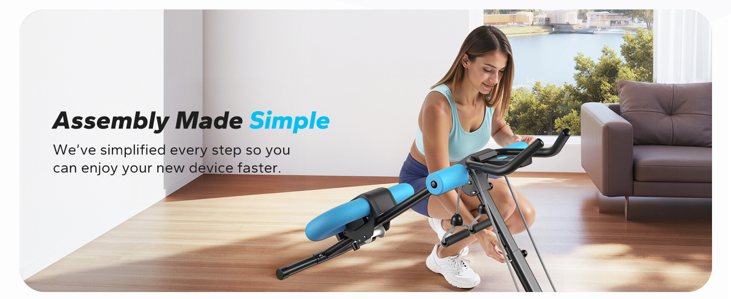 Text reads 'Assembly Made Simple'. Images showing furniture or product assembly process in a home setting.