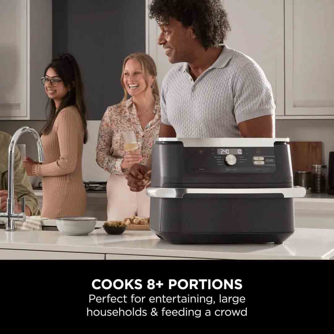 Friteuse à air avec conception à double zone (avec séparateurs amovibles), tiroir extra-large de 10,4 litres, friteuse à air multifonctionnelle 7 en 1, cuisson sans huile, prend en charge la friture, la cuisson au four, le rôtissage et le mode « ultra cro