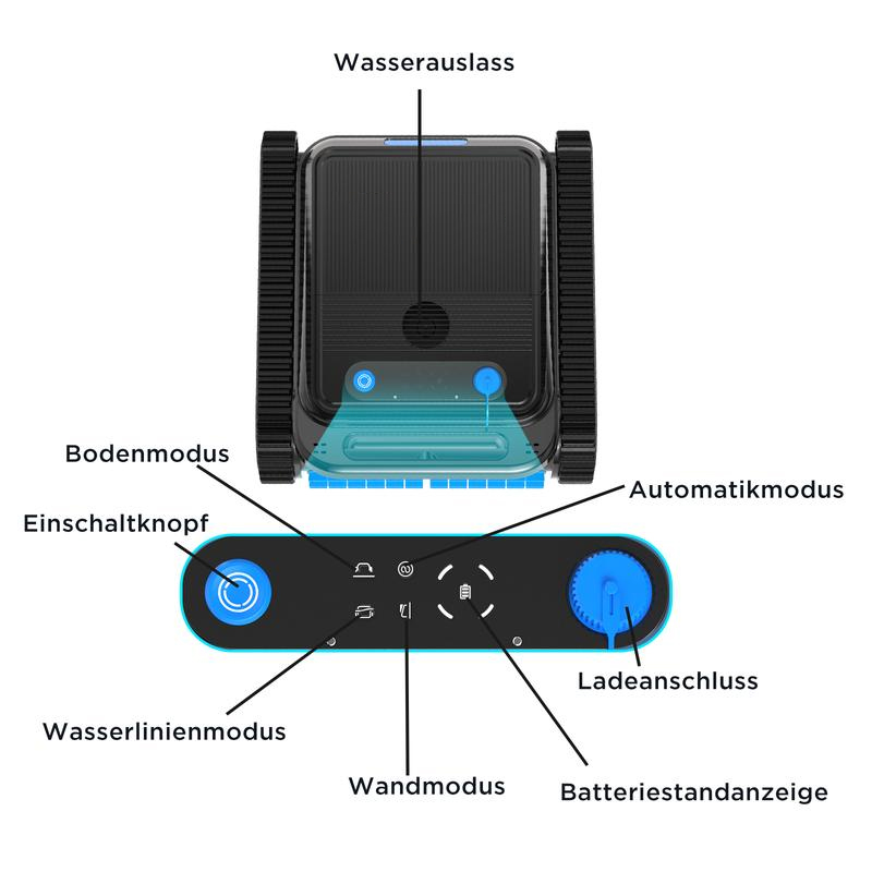 El robot limpiador de piscinas U8 puede limpiar piscinas y paredes de piscinas, tiene una autonomía de batería de hasta 120 minutos, cuenta con navegación inteligente y estacionamiento automático, y es adecuado para piscinas de hasta 200 metros cuadrados 