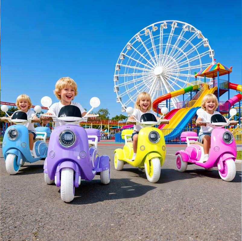 Motocicleta eléctrica infantil con espacio de almacenamiento, adecuada para niños de 3 años en adelante, patinete infantil de tres ruedas de 12 V, motocicleta ligera ideal para niñas de 3 a 6 años.