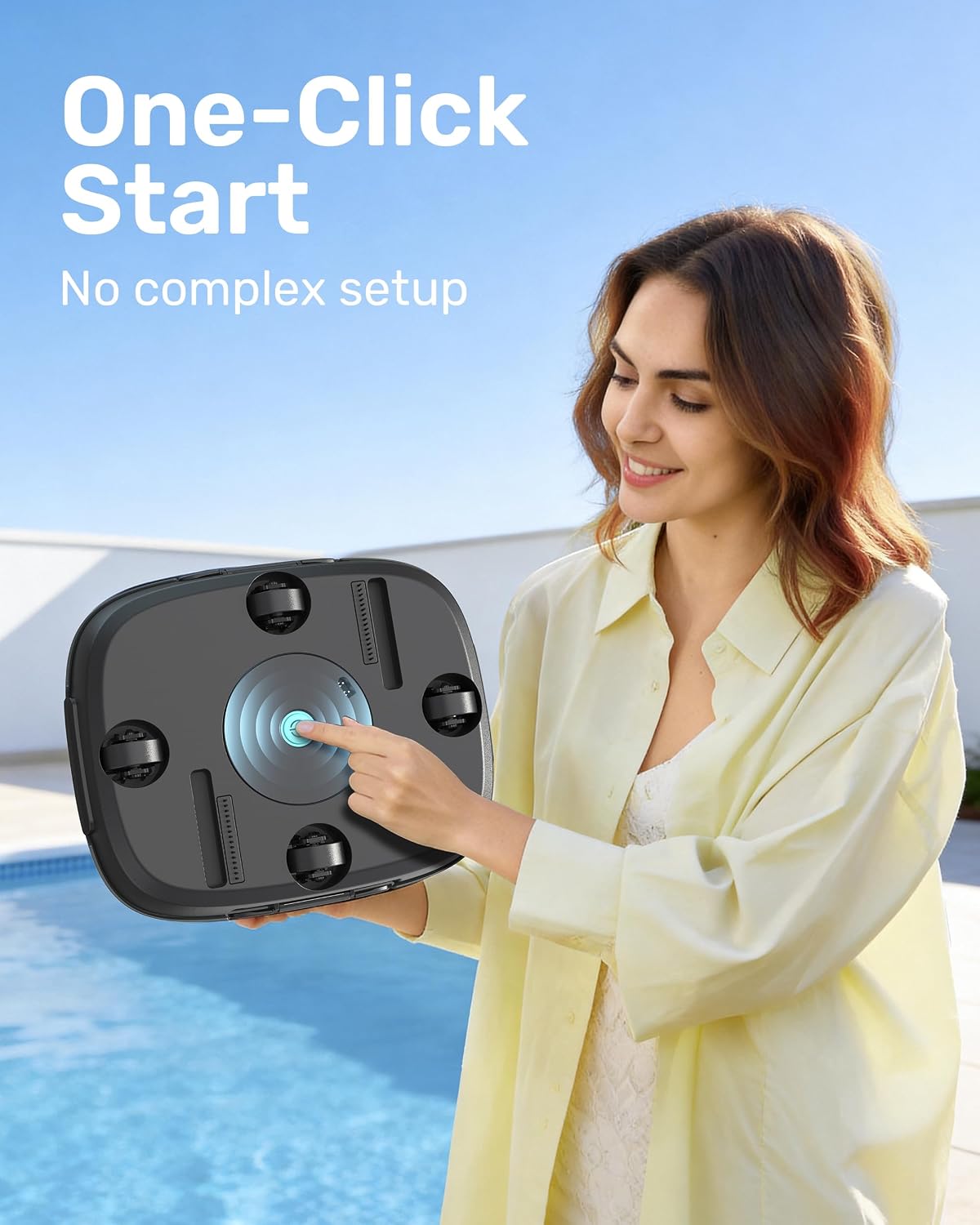 Limpiador robótico inalámbrico para piscinas, aspiradora para piscinas elevadas, duración de 90 minutos, portátil, autoestacionable, ideal para piscinas elevadas planas de hasta 860 pies cuadrados.