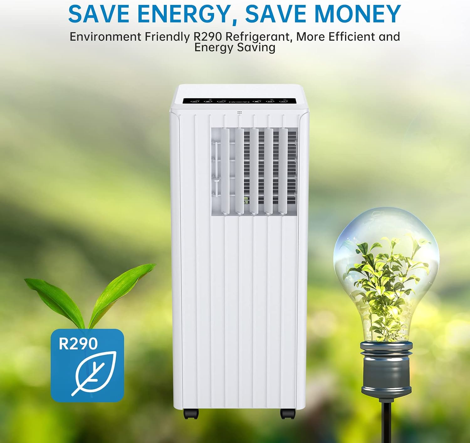 [Offre spéciale été] Climatiseur portable (convient aux surfaces jusqu'à 350 pieds carrés) avec une capacité de refroidissement et de déshumidification de 8 000 BTU ; comprend une minuterie de 24 heures, une télécommande et un kit de montage sur fenêtre.