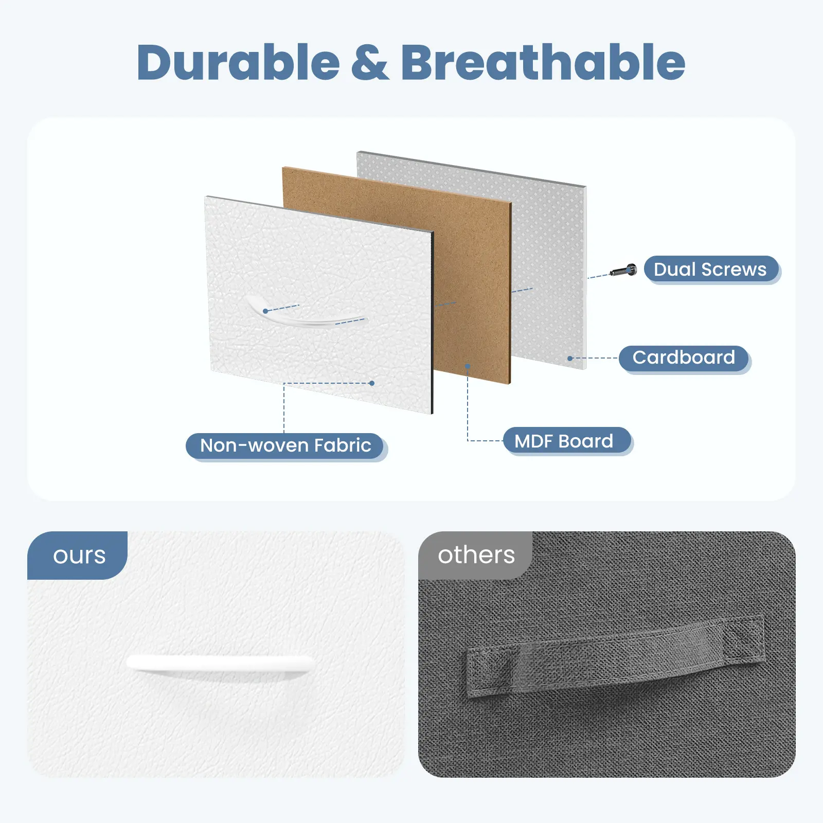 Mueble para TV y cómoda con 8 cajones de tela para sala de estar.