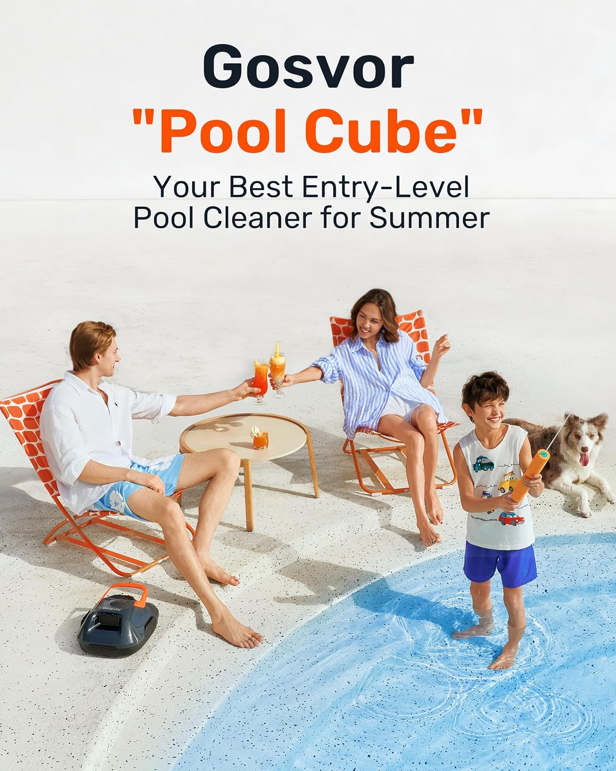 Limpiador robótico inalámbrico para piscinas, aspiradora para piscinas elevadas, duración de 90 minutos, portátil, autoestacionable, ideal para piscinas elevadas planas de hasta 860 pies cuadrados.