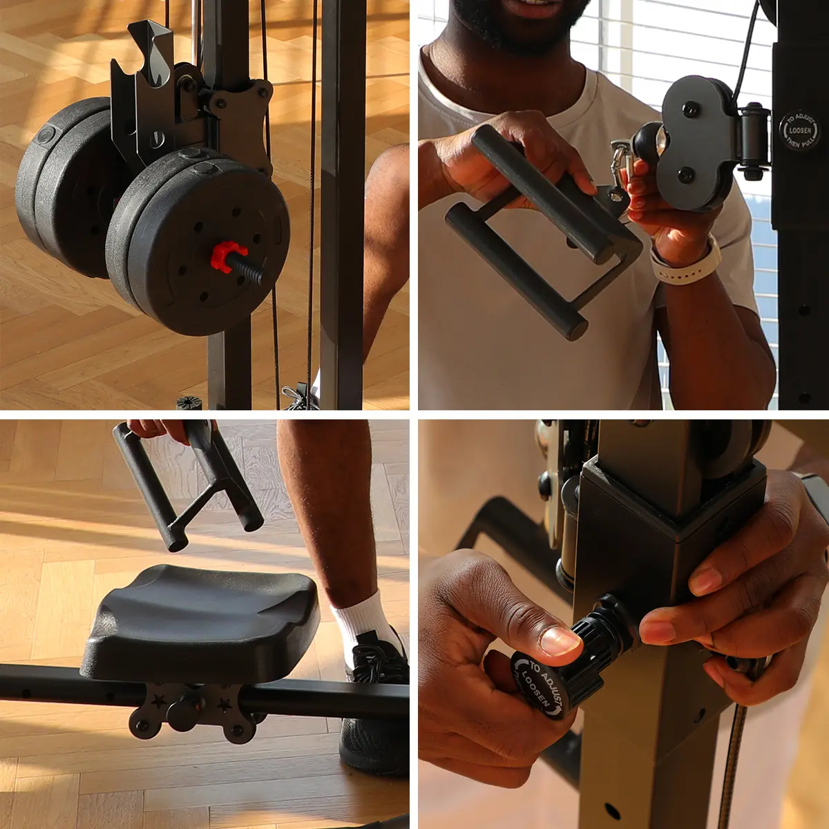 Máquina plegable de polea alta y remo bajo TOUSAINS