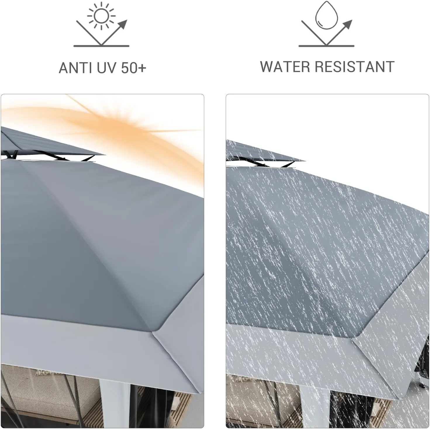 Carpa plegable con estructura metálica de 13x13 pies