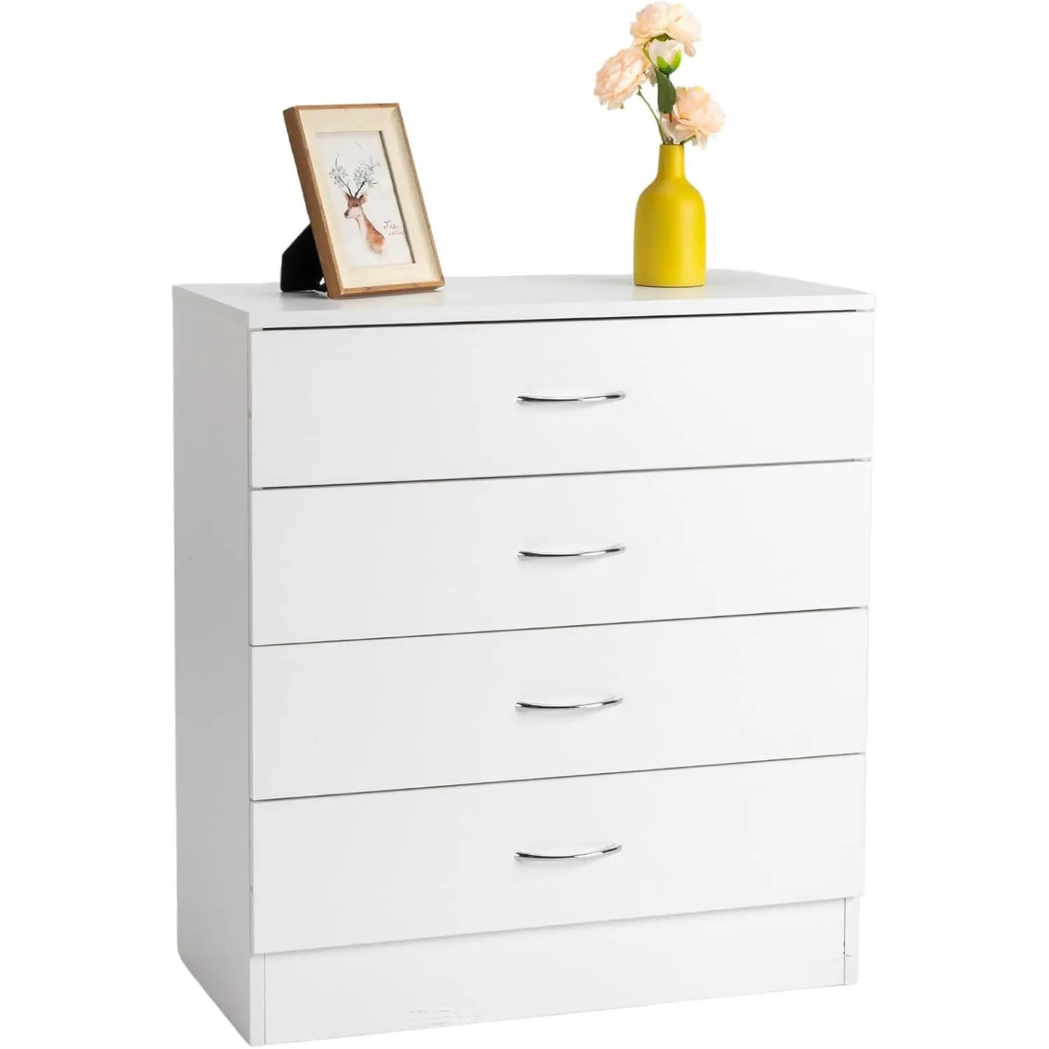 Karl Home White 4 Drawer Dresser for Bedroom and Nursery