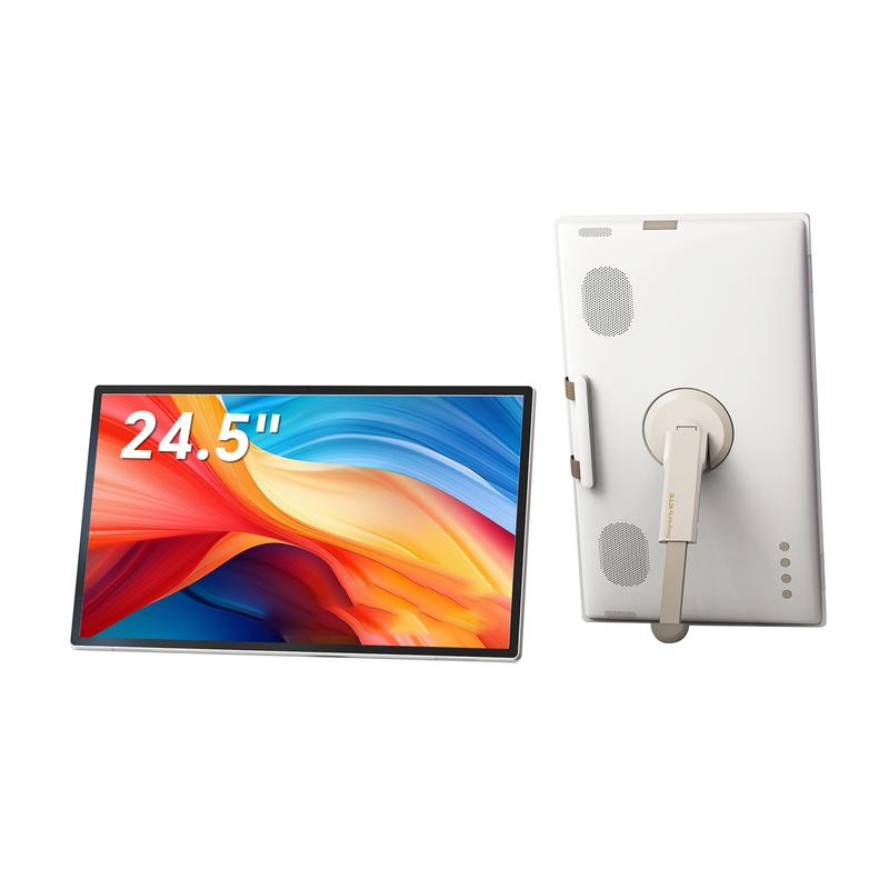 Écran tactile HD 25 pouces (téléviseur portable intelligent), appareil technologique, processeur Qualcomm de deux cœurs, 8 Go + 128 Go, système d'exploitation Android 14, certifié EDLA, caméra de 8 mégapixels, deux voix hautes de 8 W + deux voix hautes