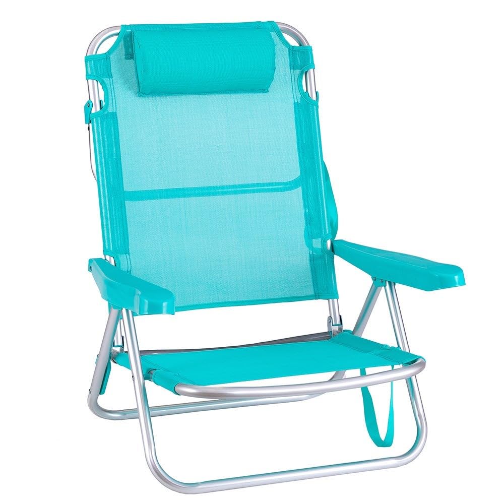 Lot de 2 – Chaises de plage inclinables | Légères, portables et confortables | Parasol offert (Offre spéciale été)
