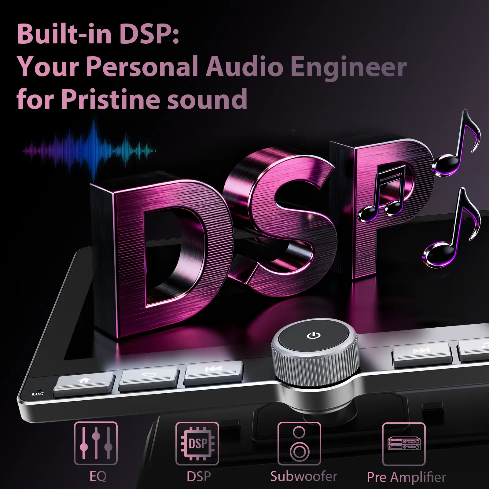 Autorradio Android 13 de 10.1", Pantalla giratoria 360°, Mejora de sonido DSP, Botones físicos, Pantalla táctil IPS, CarPlay, Android Auto, Radio FM/AM, Navegación GPS, 2 GB RAM + 64 GB de almacenamiento, Bluetooth, Pantalla dividida — SummerVibes