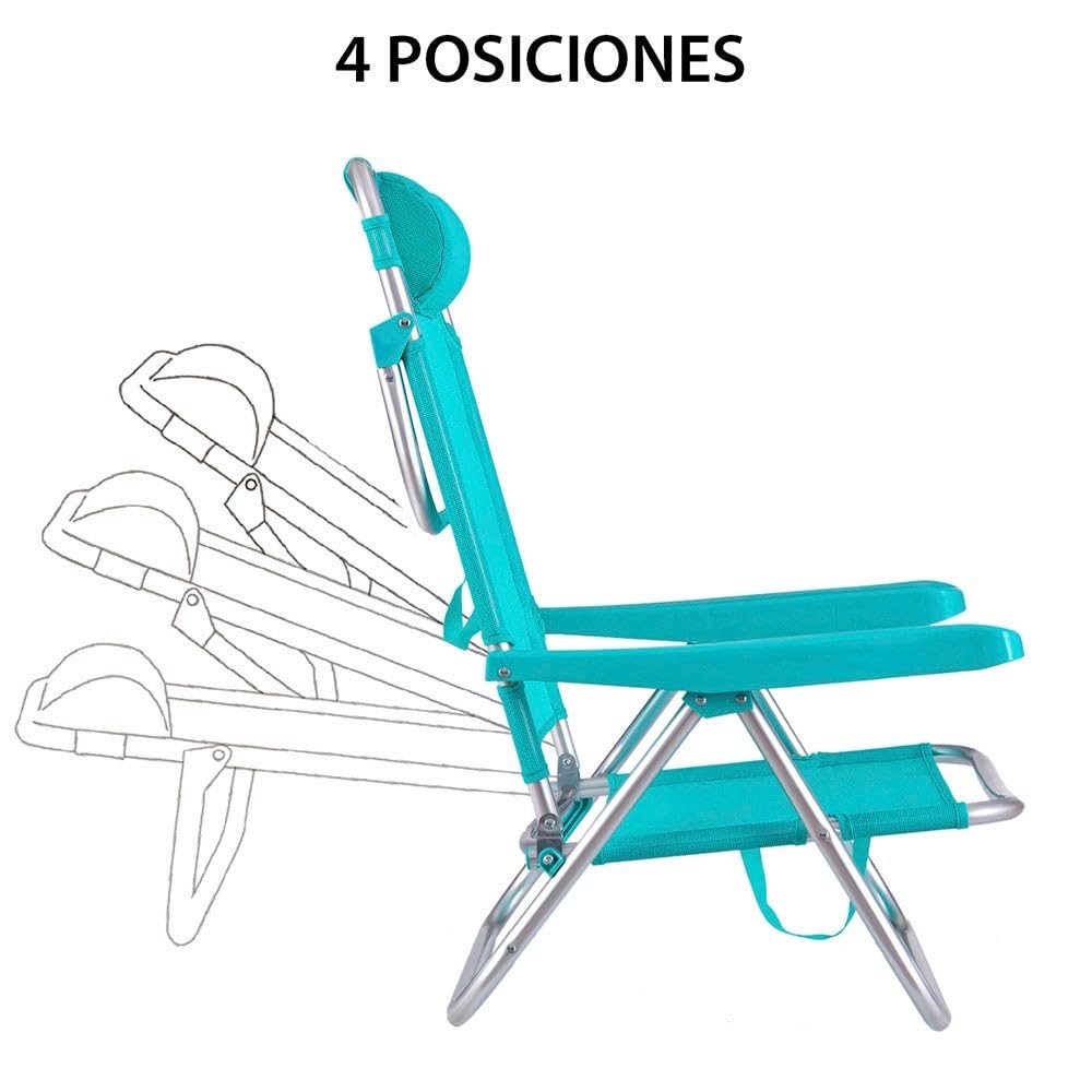 Lot de 2 – Chaises de plage inclinables | Légères, portables et confortables | Parasol offert (Offre spéciale été)
