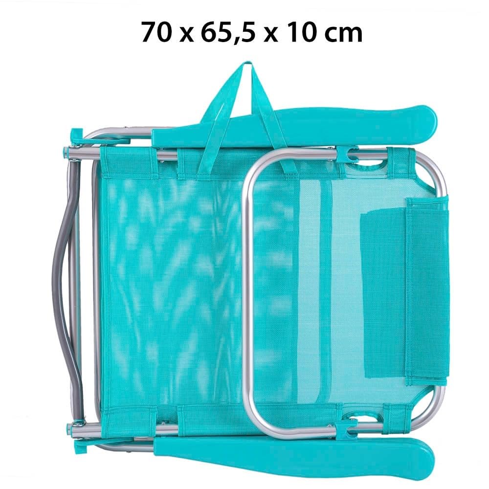 Lot de 2 – Chaises de plage inclinables | Légères, portables et confortables | Parasol offert (Offre spéciale été)