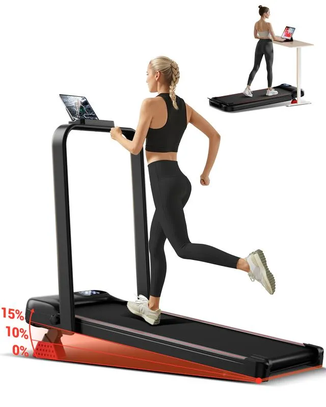 cinta de correr plegable e inclinable, 6 en 1, motor con silencioso, carga máxima de 15% kg, 136