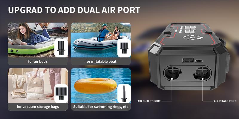 【Father's Day Gift】Kapeezi 12V Portable Emergency Car Battery Starter, 18000mAh Power Bank, 160PSI Tire Inflator, LED Light, Car Tool Kit, Automotive Essential Accessory Car Essentials,car accessories