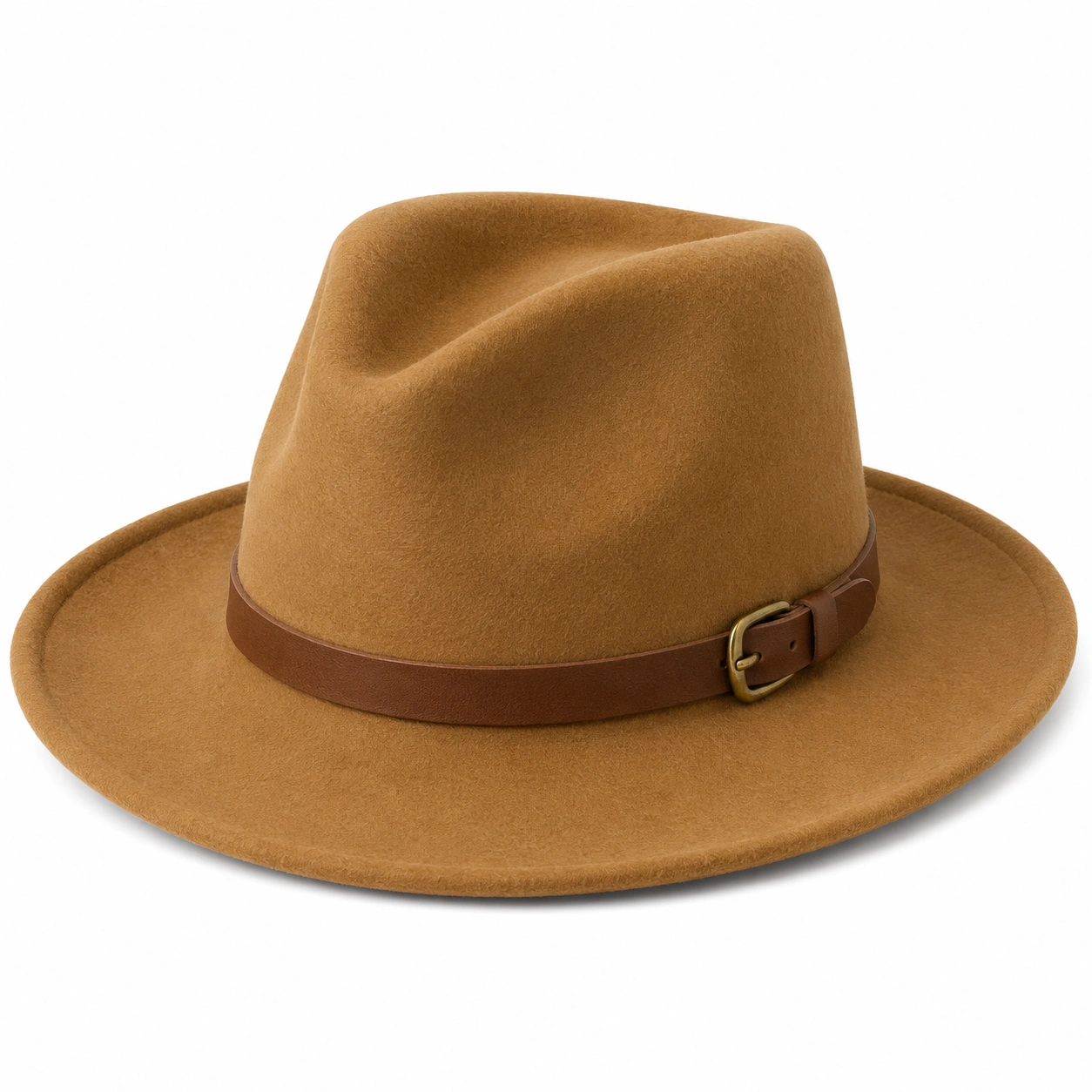 Kapelusz Fedora zielony z brązowym paskiem-homdaris