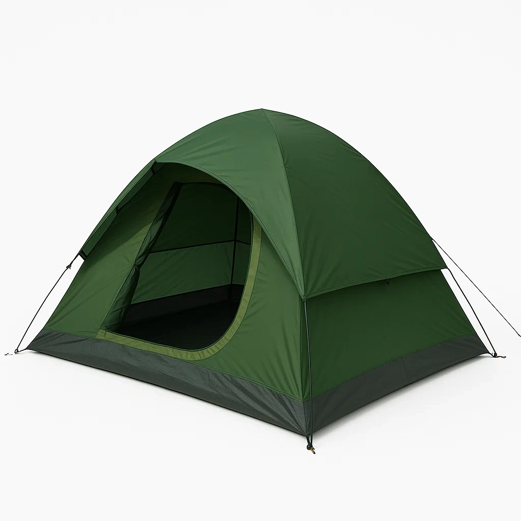 Tente de camping dôme en polyester vert 220x150x120 cm