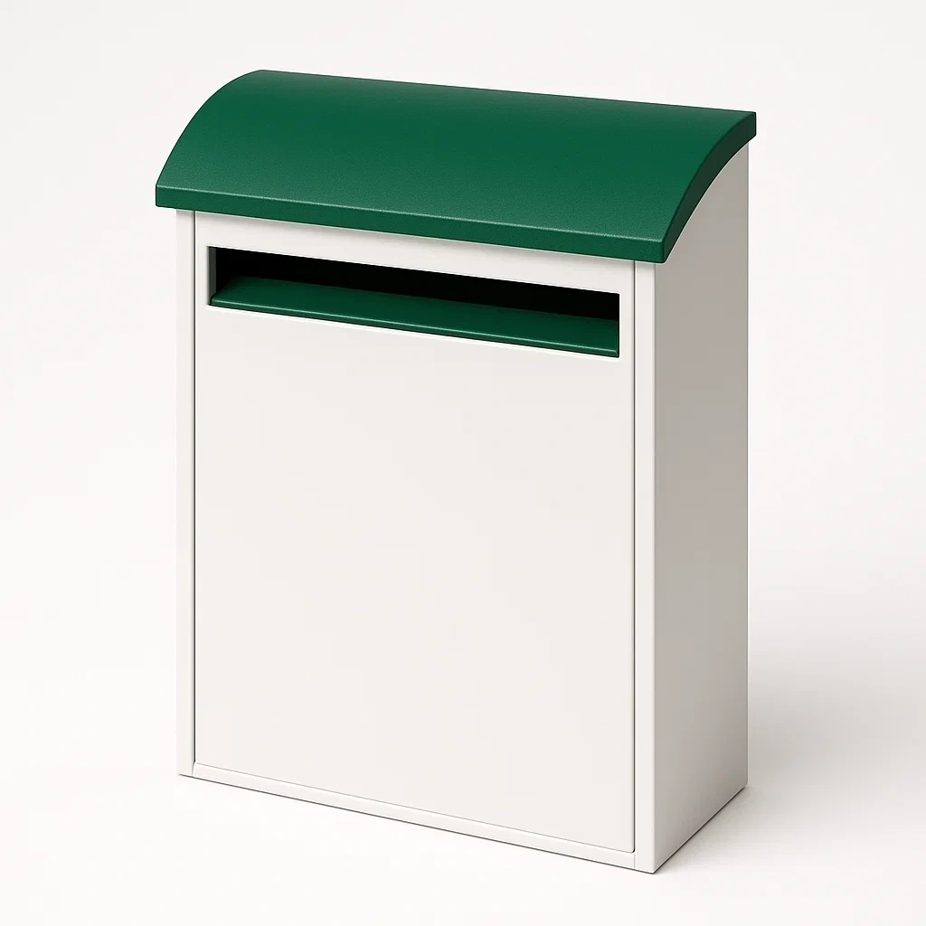 Boîte aux lettres métallique avec toit incurvé Vert/Blanc