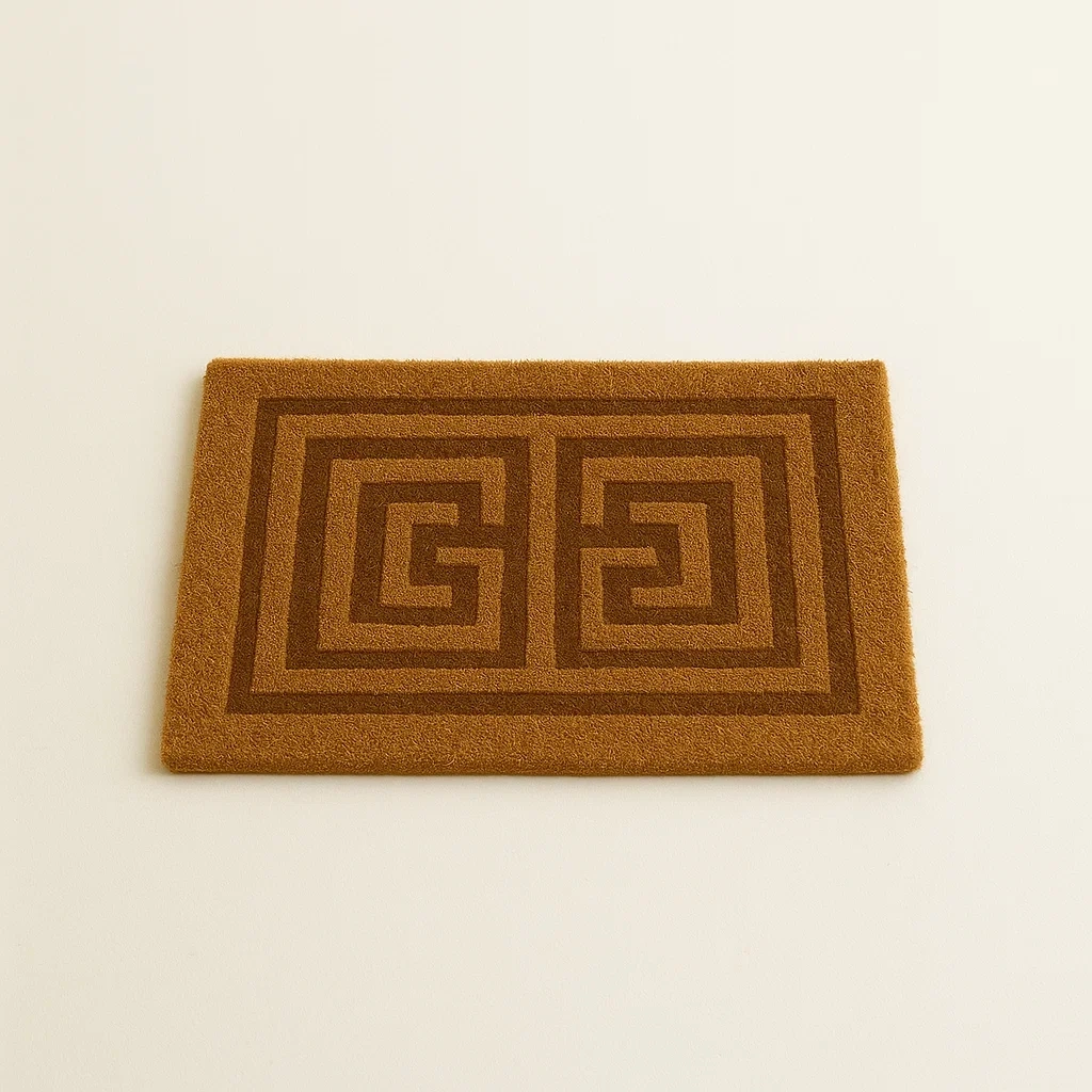 Tapis de sol rectangulaire en fibre de coco motif géométrique 60x40 cm