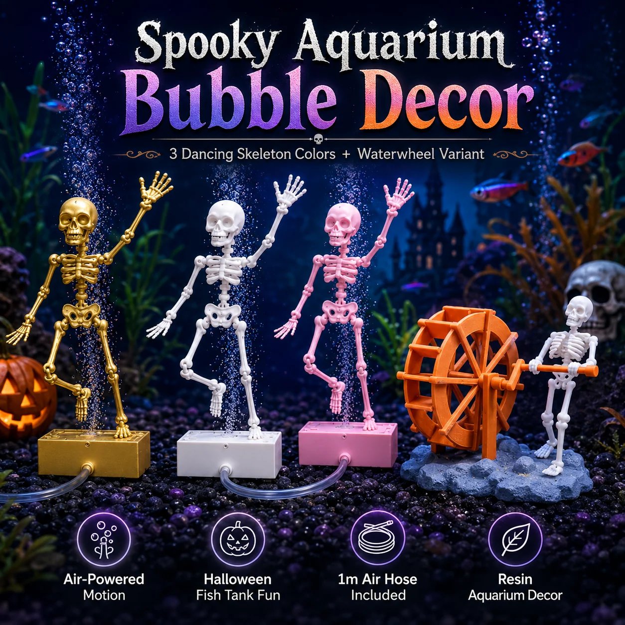 Dancing Skeleton Aquarium Decoration