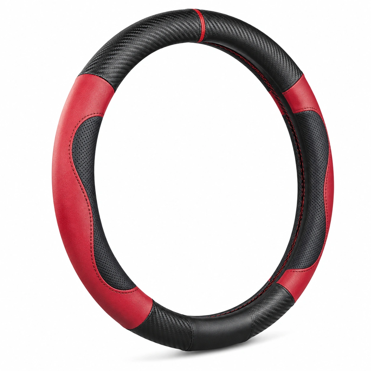 Coprivolante per Auto Nero e Rosso 37-38cm-HOMEOLORA