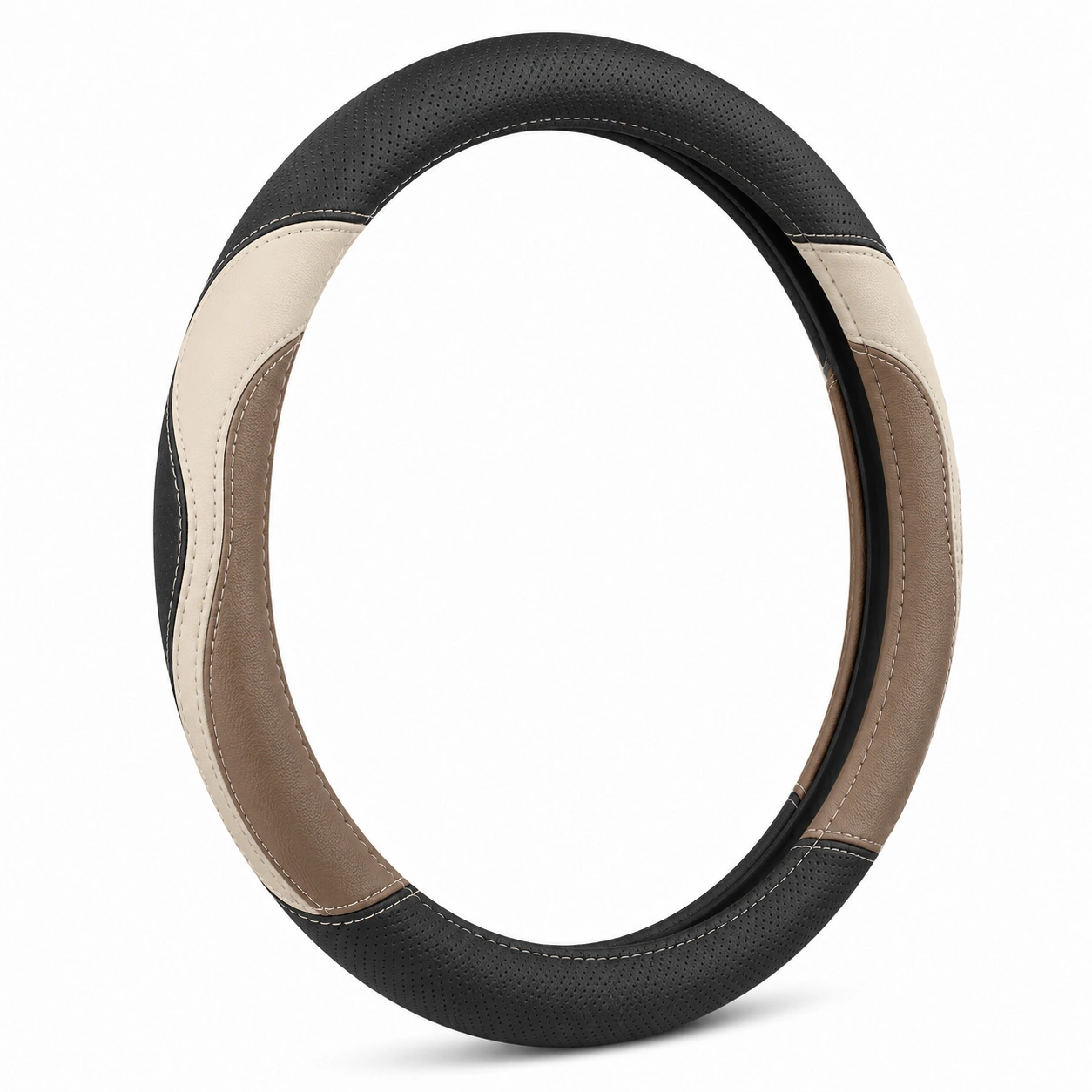 Coprivolante per Auto Multicolore 37-38cm Nero Beige Marrone-HOMEOLORA