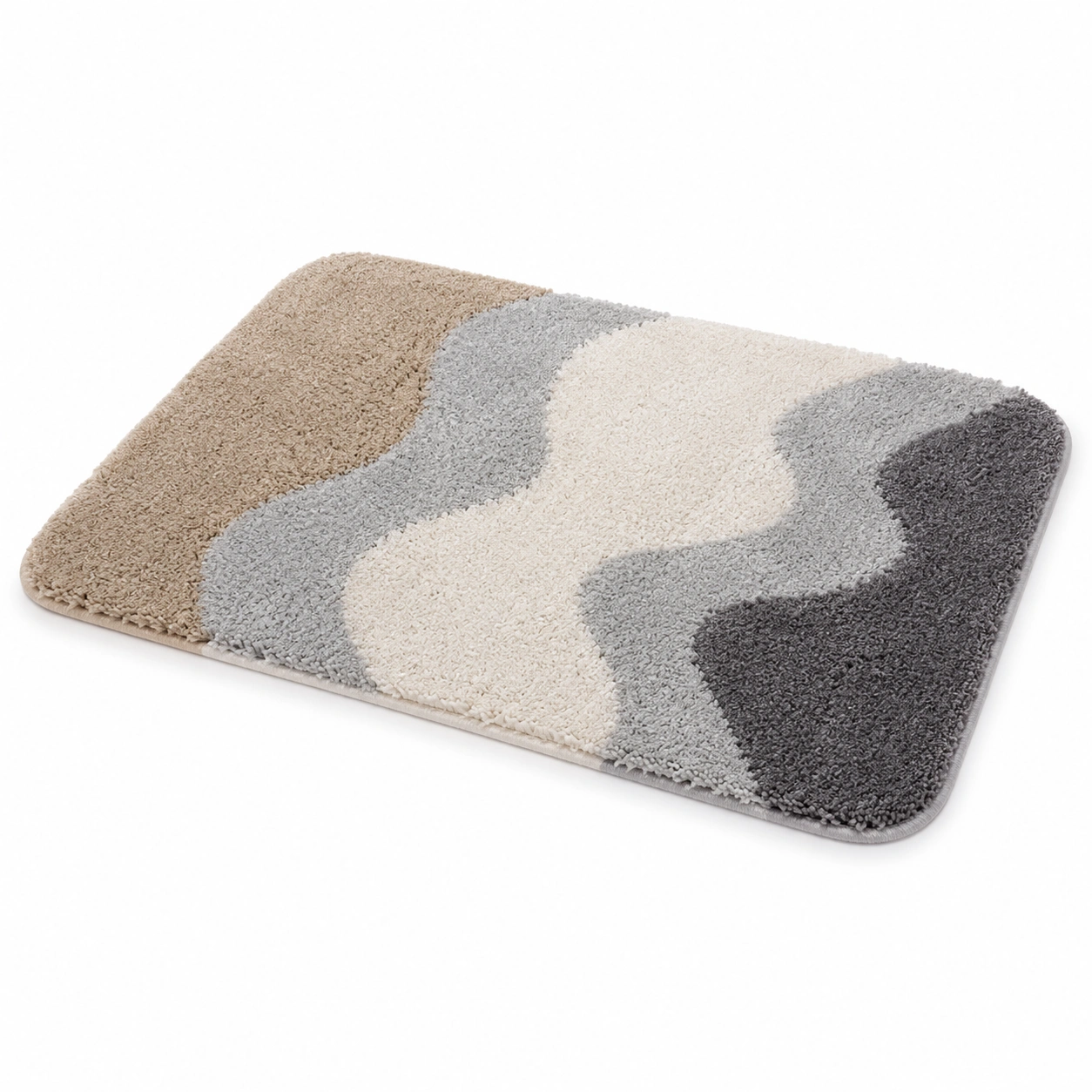 Tappetino da Bagno Multicolore Assorbente 50x80 Beige/Grigio/Bianco-HOMEOLORA