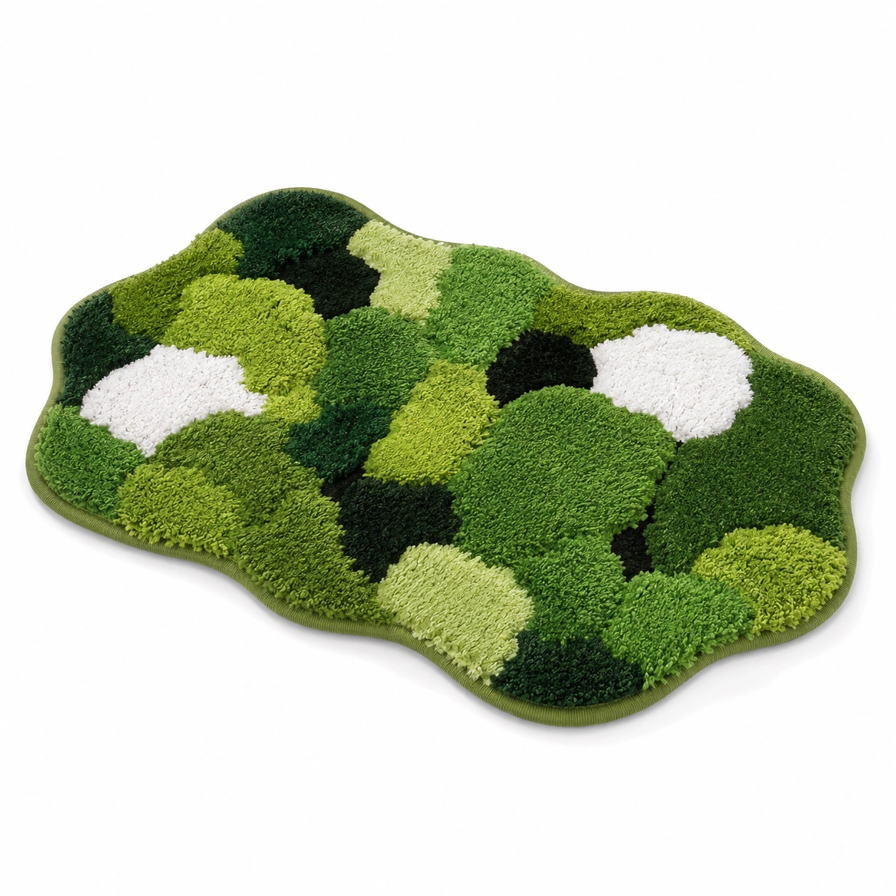 Tappeto da Bagno Verde con Motivo a Bolle-HOMEOLORA