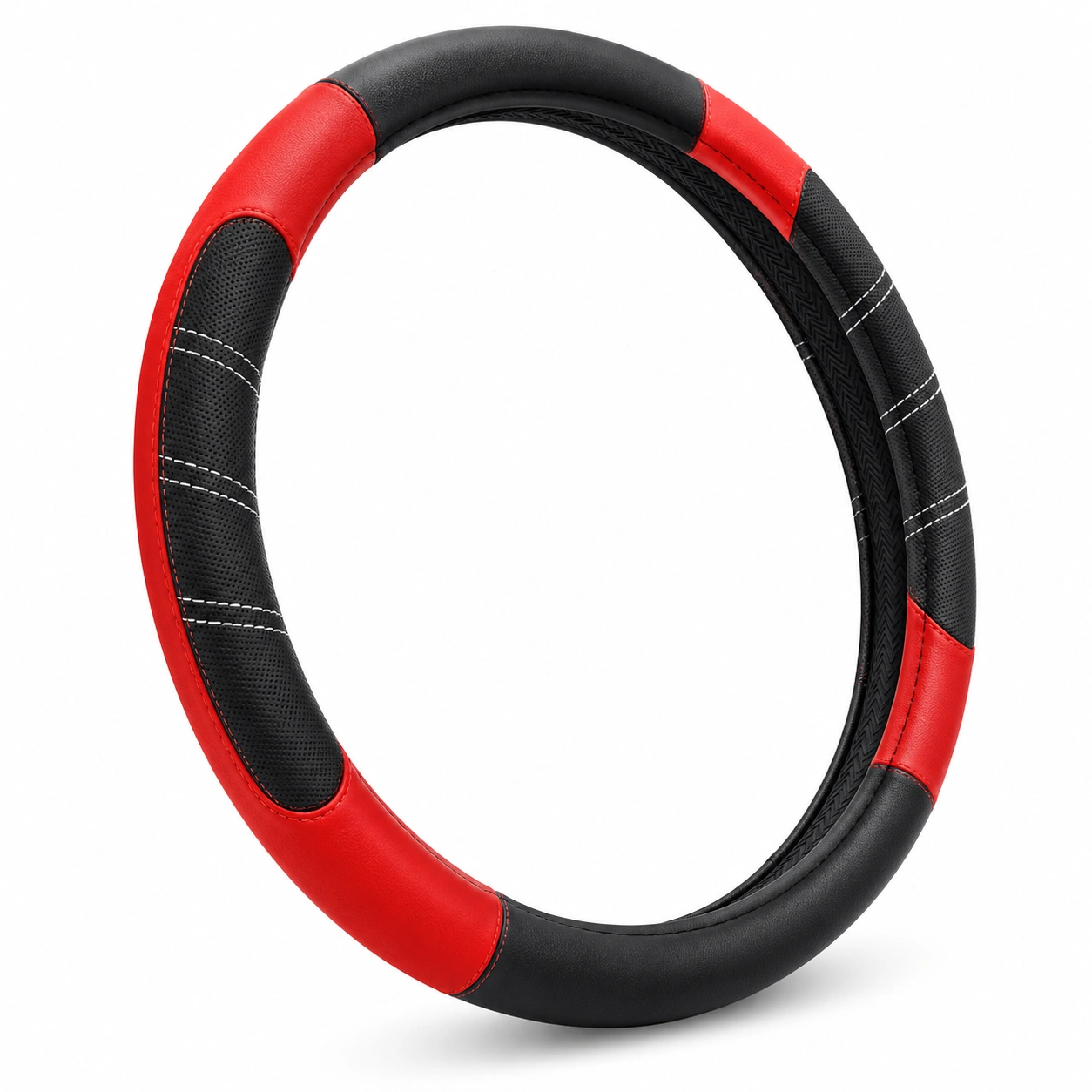 Coprivolante Auto Rosso e Nero Universale 37-38 cm-klemv orik